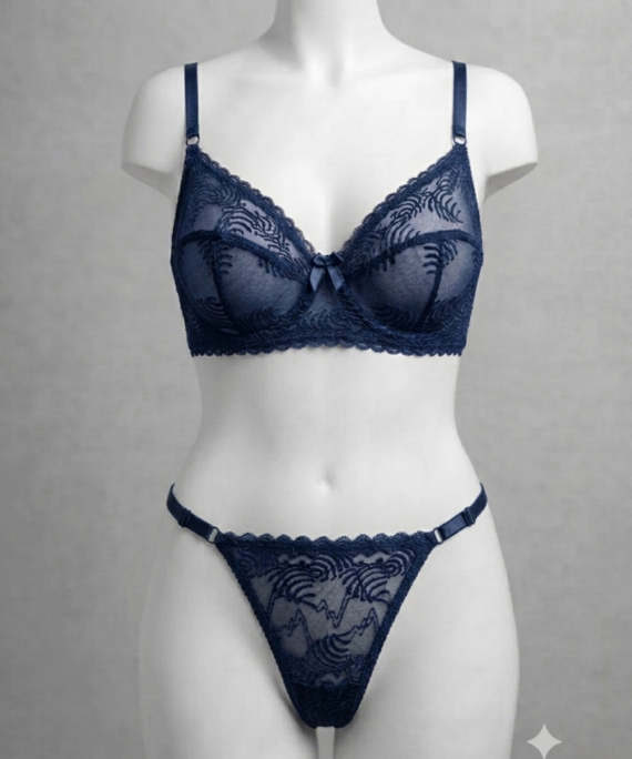 Women's Soft Floral Lace Lingerie Set Panty & Bra Set 1599/-