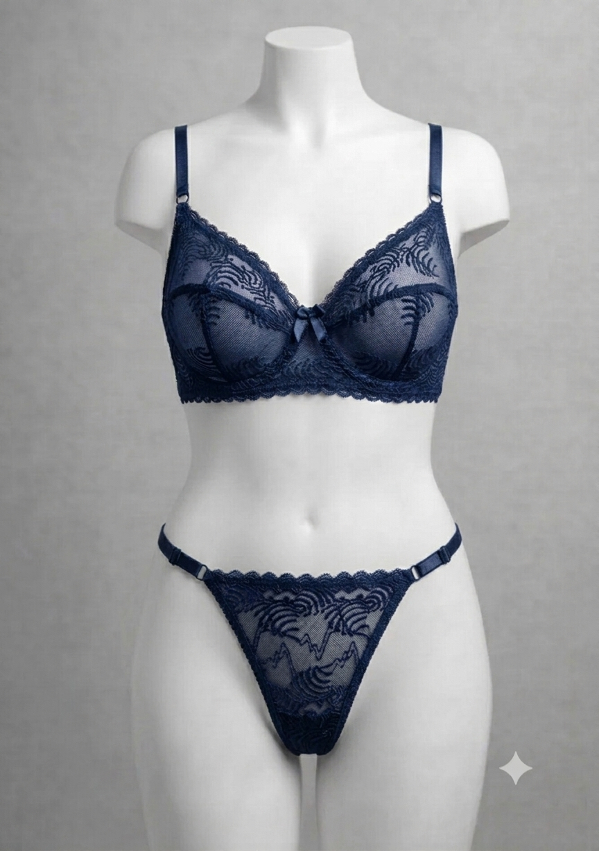 Women's Soft Floral Lace Lingerie Set Panty & Bra Set 1599/-