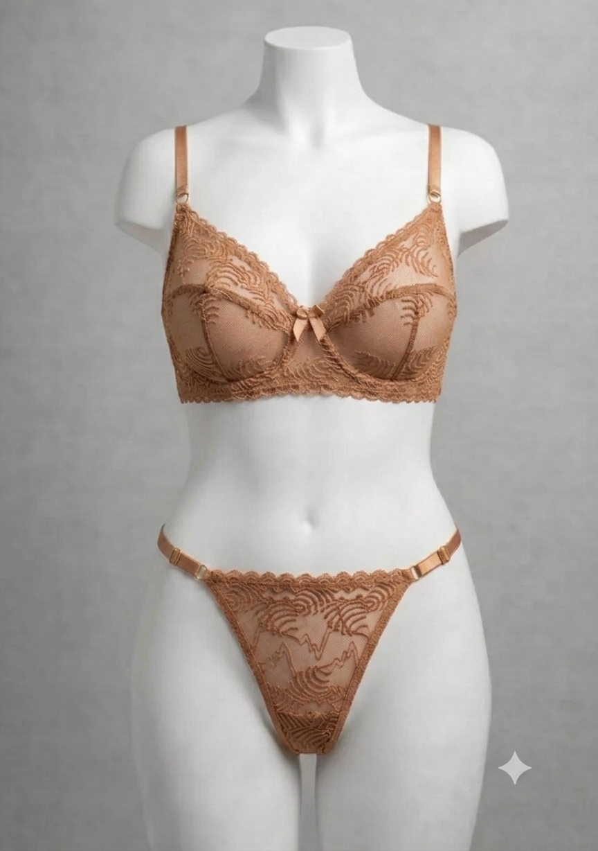 Women's Soft Floral Lace Lingerie Set Panty & Bra Set 1599/- - Image 4