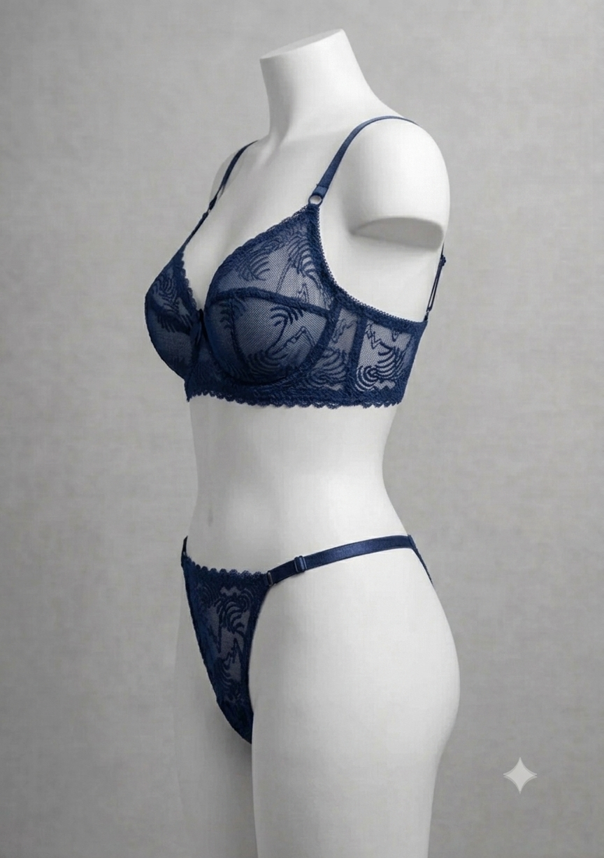Women's Soft Floral Lace Lingerie Set Panty & Bra Set 1599/- - Image 6